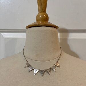 Silver Textured Stamped Necklace